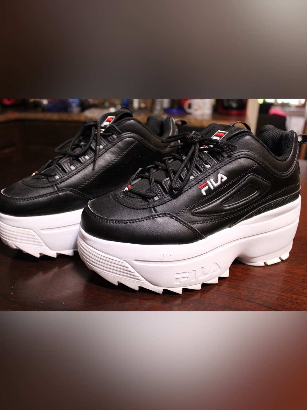 Fila Disruptor II Wedge women white and black sneakers